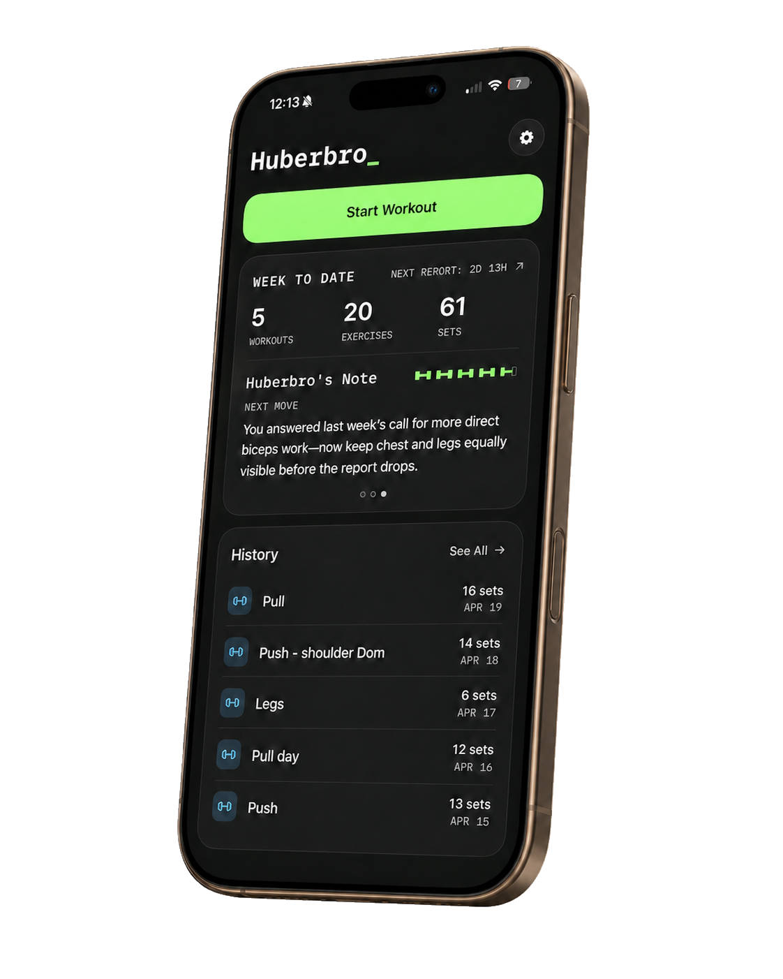 Huberbro home screen